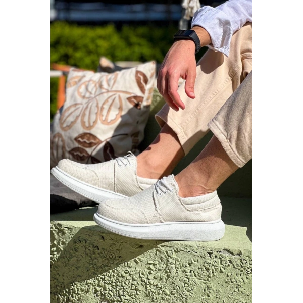 KB-042  Kuback Bağcıklı Beyaz Günlük Erkek Ayakkabı