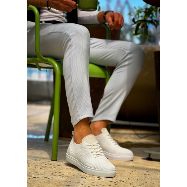 KB-101 Kuback Beyaz Triko Bağcıklı Günlük Erkek Ayakkabı