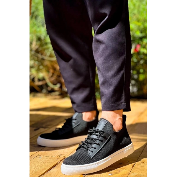 KB-110  Kuback BACK Siyah Triko Yüksek Taban Bağcıklı Günlük Erkek Ayakkabı