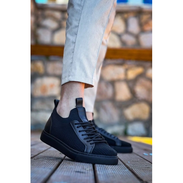 KB-112  Kuback Siyah Siyah TabanTriko Bağcıklı  Günlük Erkek  Ayakkabı