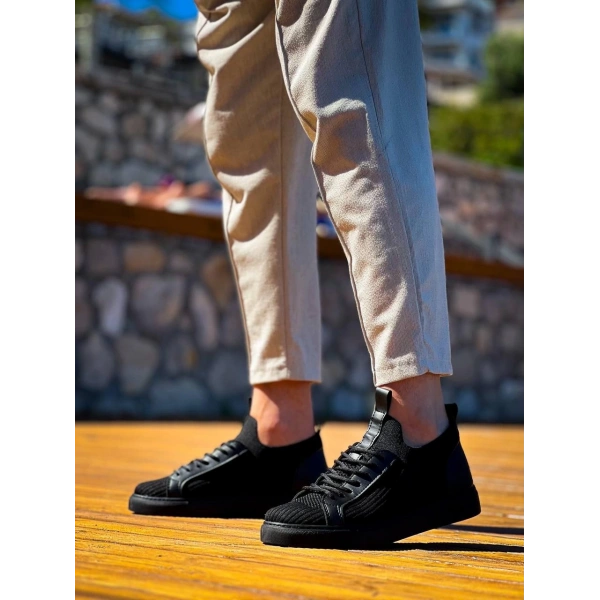 KB-112  Kuback Siyah Siyah TabanTriko Bağcıklı  Günlük Erkek  Ayakkabı