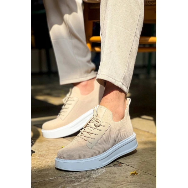 KB-116 Kuback Bej Bağcıklı Triko Günlük Erkek Ayakkabı