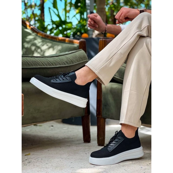 KB-116 Kuback Siyah Triko Bağcıklı  Günlük Erkek Ayakkabı