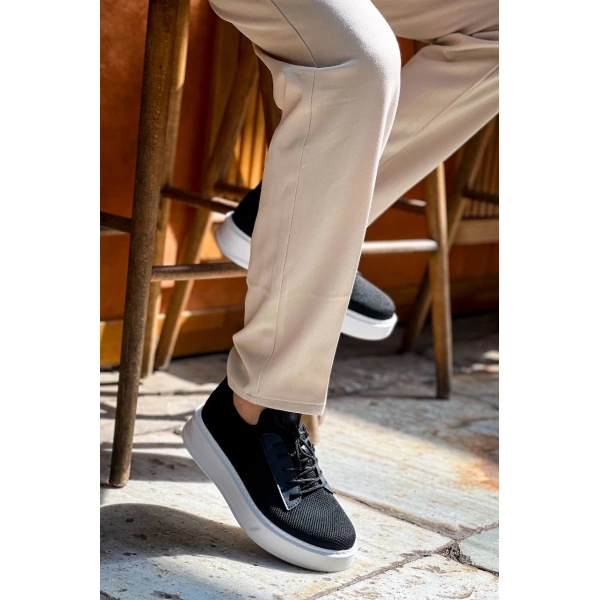 KB-116 Kuback Siyah Triko Bağcıklı  Günlük Erkek Ayakkabı