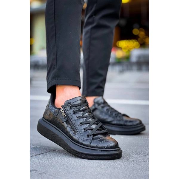 KB-309  Kuback Kömür Fermuar Ve Bağcıklı  Günlük Erkek  Ayakkabı