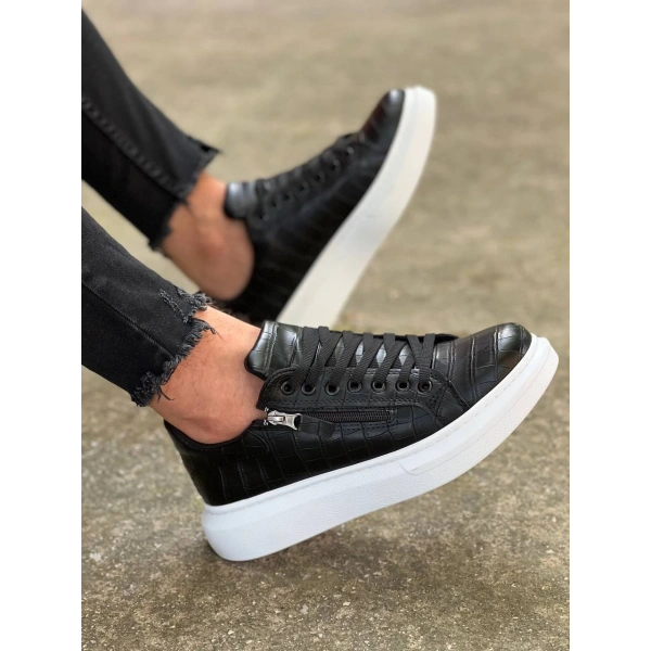 KB-309  Kuback  Siyah Fermuar Ve Bağcıklı  Günlük Erkek  Ayakkabı