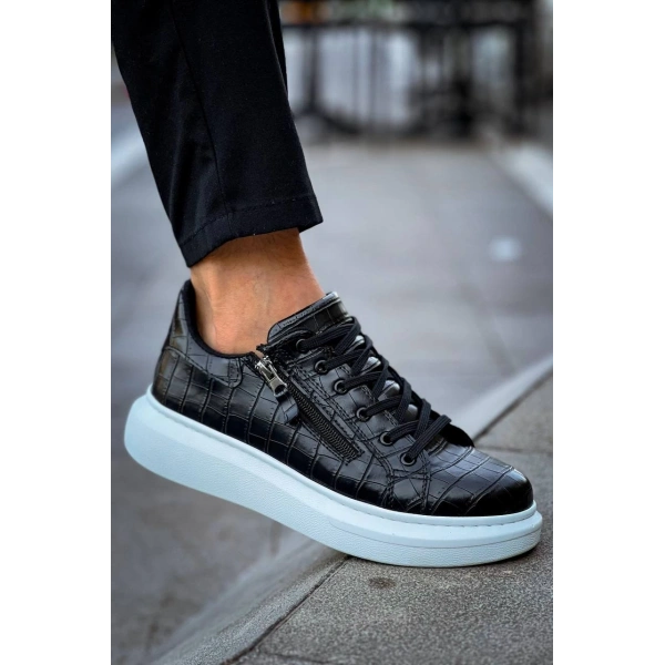 KB-309  Kuback  Siyah Fermuar Ve Bağcıklı  Günlük Erkek  Ayakkabı