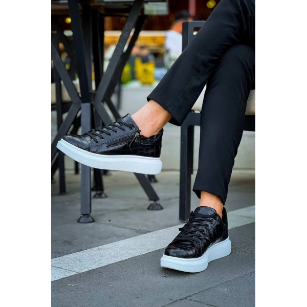 KB-309  Kuback  Siyah Fermuar Ve Bağcıklı  Günlük Erkek  Ayakkabı