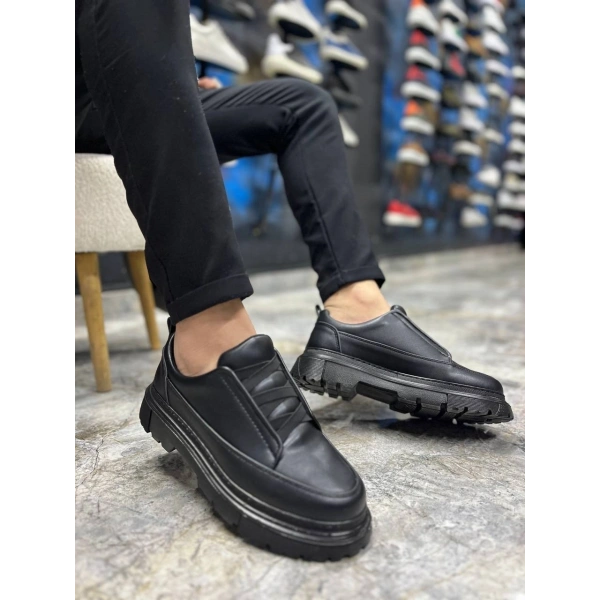 KB-703 Kuback Kömür Cilt Lastikli Günlük Erkek Ayakkabı
