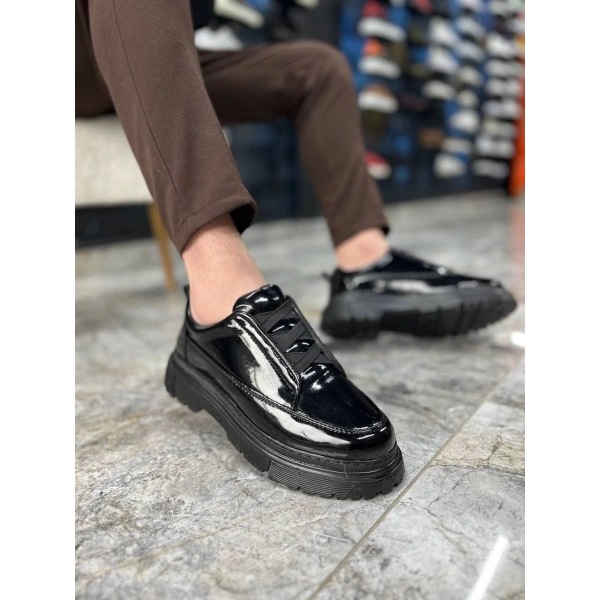 KB-703 Kuback Kömür Rugan Lastikli Günlük Erkek Ayakkabı