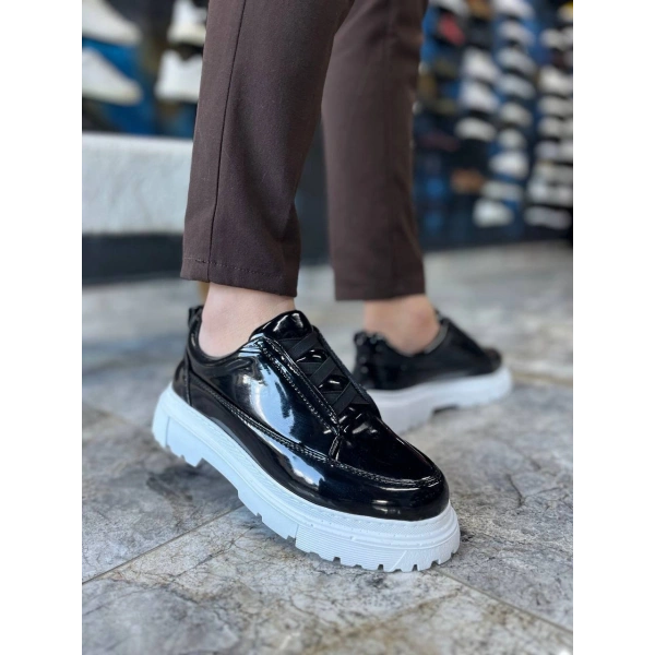 KB-703 Kuback Siyah Rugan Lastikli Günlük Erkek Ayakkabı