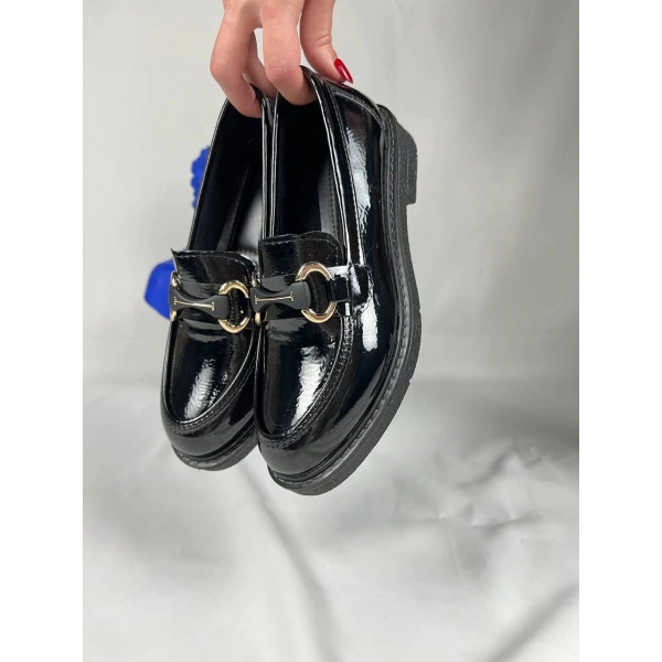 KB-801 Kuback Kömür Rugan Günlük Kadın Babet