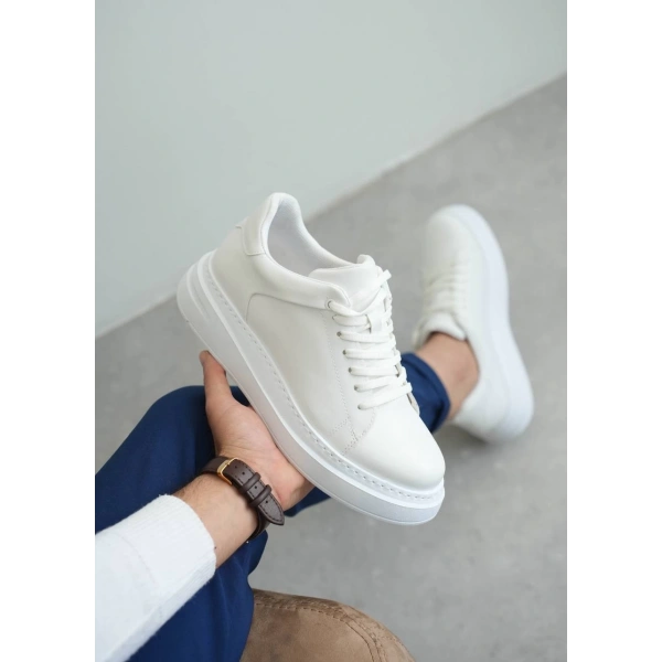 KB-B2 Kuback Beyaz Cilt Günlük Erkek Ayakkabı