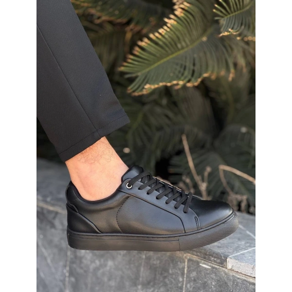 KB-BX1  Kuback Siyah Cilt Yüksek Siyah Taban Günlük Erkek Ayakkabı