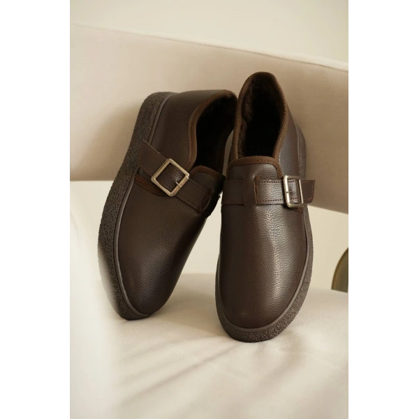 KB-KX1 Kuback Kahve Cilt Kürklü Günlük Erkek Ayakkabı