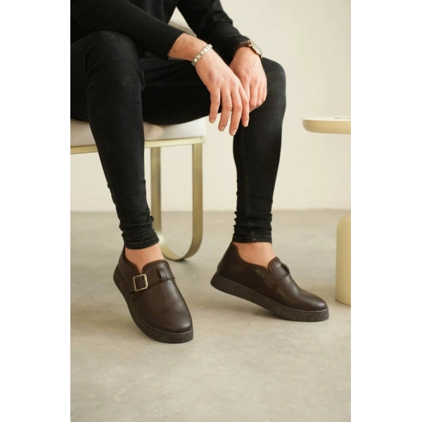 KB-KX1 Kuback Kahve Cilt Kürklü Günlük Erkek Ayakkabı