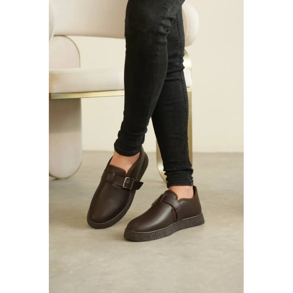 KB-KX1 Kuback Kahve Cilt Kürklü Günlük Erkek Ayakkabı