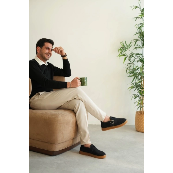 KB-KX1 Kuback Lacivert Kahve Taban Kürklü Günlük Erkek Ayakkabı