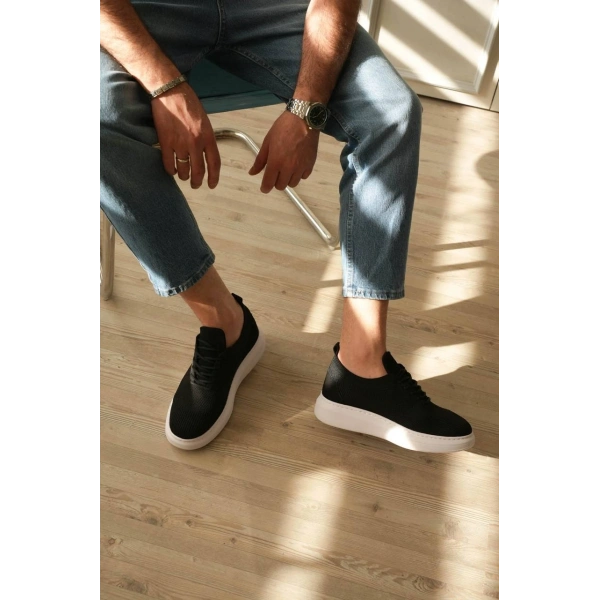 KB-M101 Kuback Siyah Triko Bağcıklı Günlük Erkek Ayakkabı