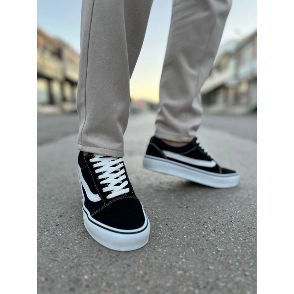 KB-V1 Kuback Siyah Beyaz Detaylı Günlük Erkek Ayakkabı