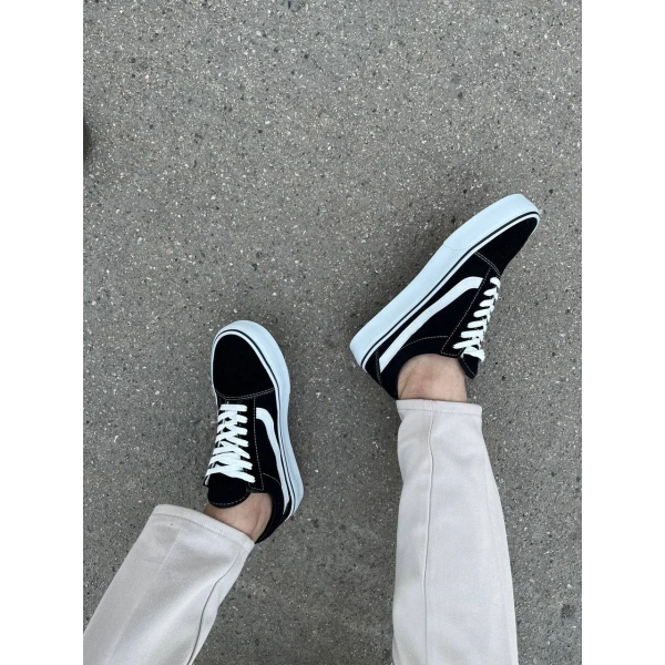 KB-V1 Kuback Siyah Beyaz Detaylı Günlük Erkek Ayakkabı