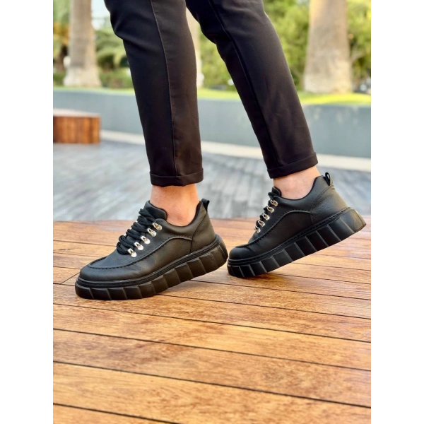 KB-X10 Kuback Kömür Cilt Yüksek Taban Günlük Spor Ayakkabı