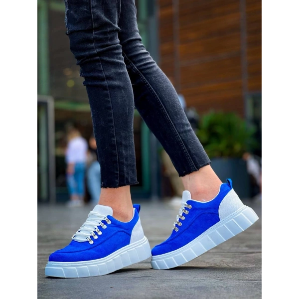 KB-X10 Kuback Sax Süet Beyaz Yüksek Taban Günlük Spor Ayakkabı