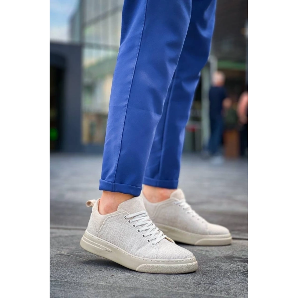 KB-X204 Kuback Bej Keten Bej Yüksek Taban Günlük Erkek Spor Ayakkabı