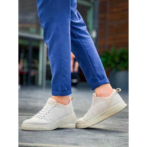 KB-X204 Kuback Bej Keten Bej Yüksek Taban Günlük Erkek Spor Ayakkabı