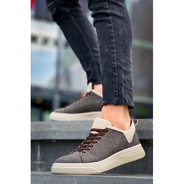 KB-X204 Kuback Taba Bej Keten Bej Yüksek Taban Günlük Erkek Spor Ayakkabı