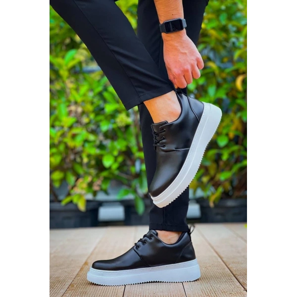 KB-X3  Kuback Siyah Cilt  Bağcıklı  Günlük Erkek  Ayakkabı