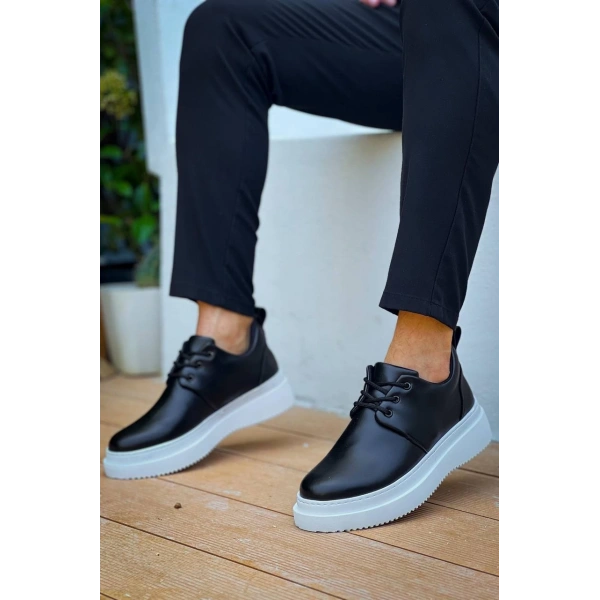 KB-X3  Kuback Siyah Cilt  Bağcıklı  Günlük Erkek  Ayakkabı