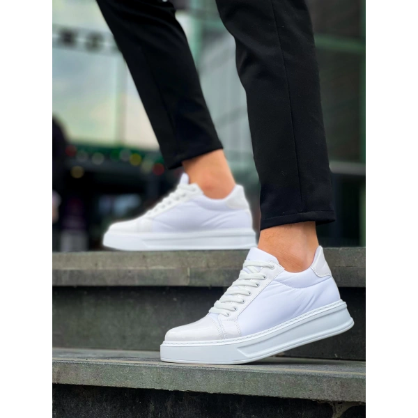 KB-X46 Kuback Beyaz Rugan Yüksek Beyaz Taban Günlük Spor Ayakkabı