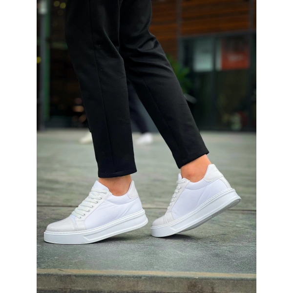 KB-X46 Kuback Beyaz Rugan Yüksek Beyaz Taban Günlük Spor Ayakkabı