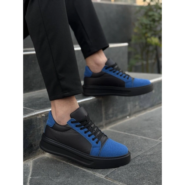 KB-X46 Kuback Siyah Sax Mavi Yüksek Siyah Taban Günlük Spor Ayakkabı
