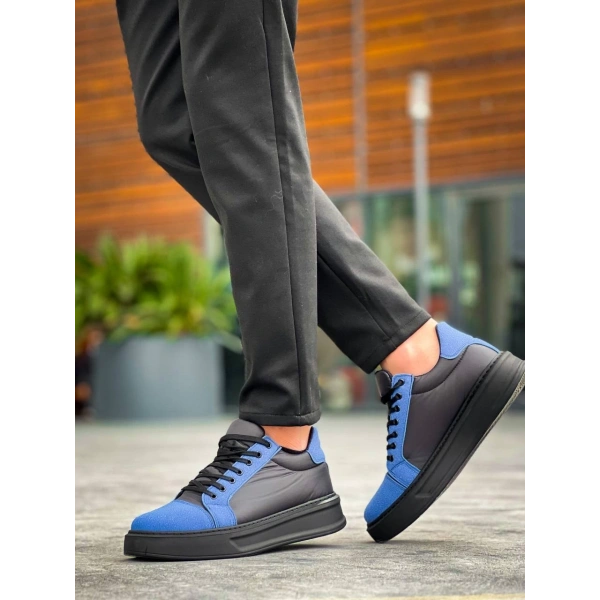 KB-X46 Kuback Siyah Sax Mavi Yüksek Siyah Taban Günlük Spor Ayakkabı