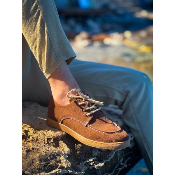 KB-X5 Kuback Kahve Süet Bağcıklı  Günlük Erkek Ayakkabı