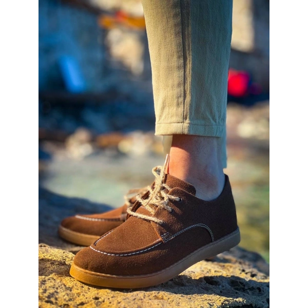 KB-X5 Kuback Kahve Süet Bağcıklı  Günlük Erkek Ayakkabı