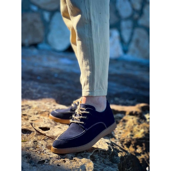 KB-X5 Kuback Lacivert  Süet Bağcıklı  Günlük Erkek Ayakkabı