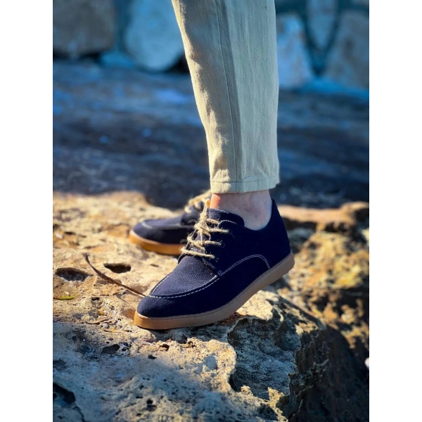 KB-X5 Kuback Lacivert  Süet Bağcıklı  Günlük Erkek Ayakkabı