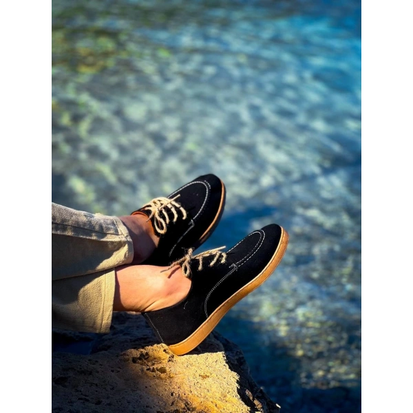 KB-X5 Kuback Siyah  Süet Bağcıklı  Günlük Erkek Ayakkabı