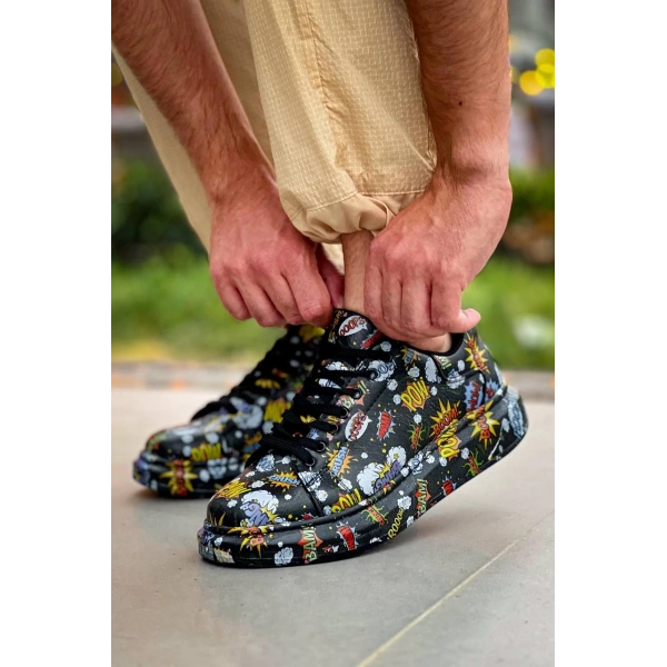 KB-X500  Kuback Siyah Boom  Bağcıklı  Günlük Erkek  Ayakkabı