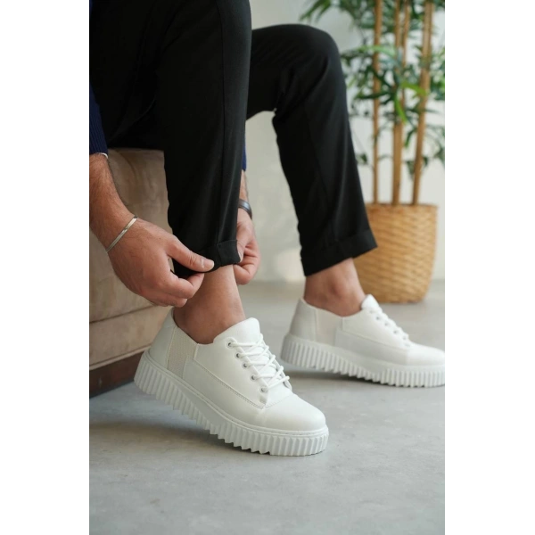 KB-X516 Kuback Beyaz Cilt Günlük Erkek Ayakkabı