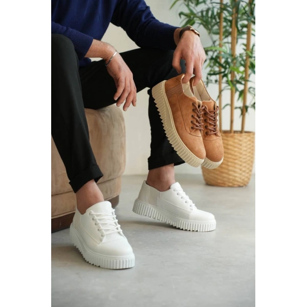 KB-X516 Kuback Beyaz Cilt Günlük Erkek Ayakkabı