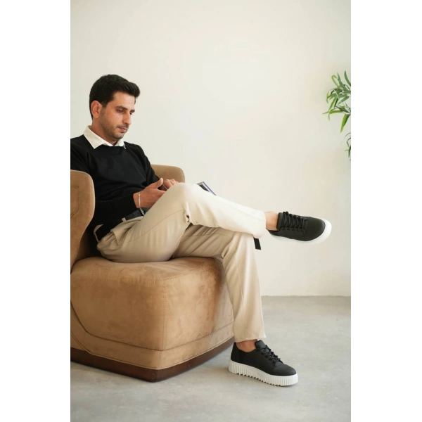 KB-X516 Kuback Siyah Cilt Günlük Erkek Ayakkabı