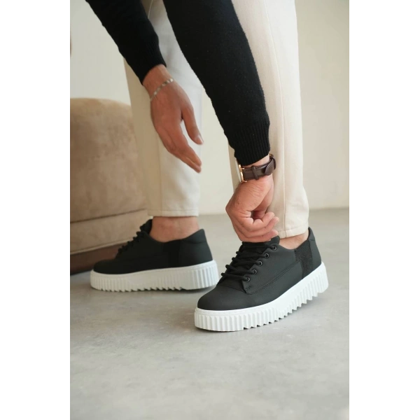 KB-X516 Kuback Siyah Cilt Günlük Erkek Ayakkabı