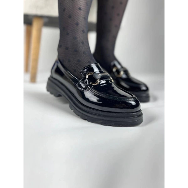 KB-ZN101 Kuback Kömür Rugan Günlük Kadın Babet