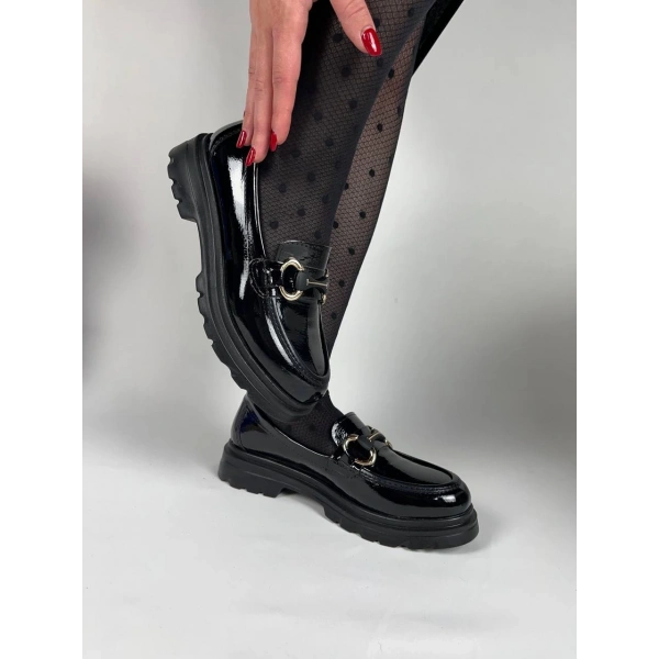 KB-ZN101 Kuback Kömür Rugan Günlük Kadın Babet