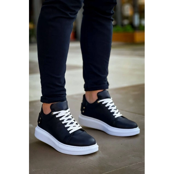 KB047  Kuback Siyah Cilt Günlük Erkek  Ayakkabı