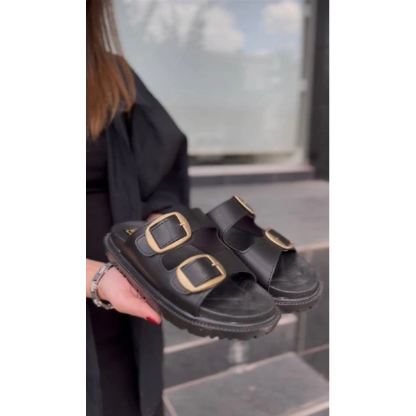 KBTX-1 Kuback Siyah Günlük Kadın Terlik